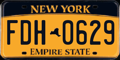 NY license plate FDH0629