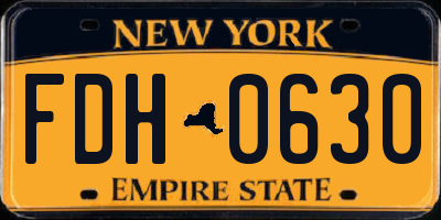 NY license plate FDH0630
