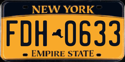 NY license plate FDH0633