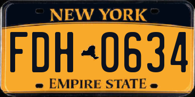 NY license plate FDH0634