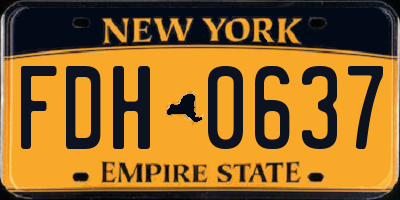 NY license plate FDH0637