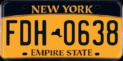 NY license plate FDH0638