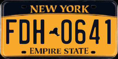 NY license plate FDH0641
