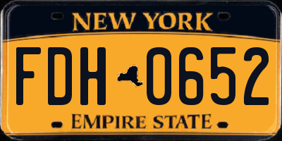 NY license plate FDH0652