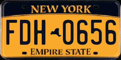NY license plate FDH0656