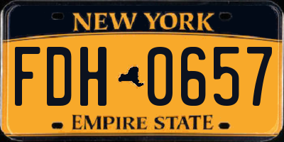 NY license plate FDH0657