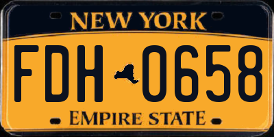 NY license plate FDH0658