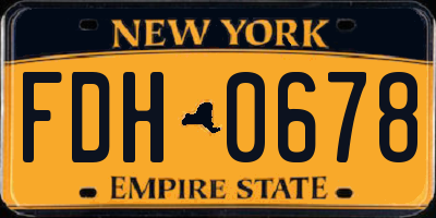 NY license plate FDH0678