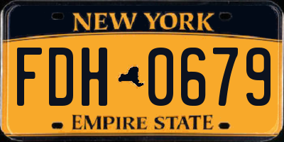 NY license plate FDH0679