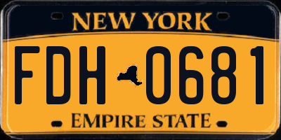 NY license plate FDH0681