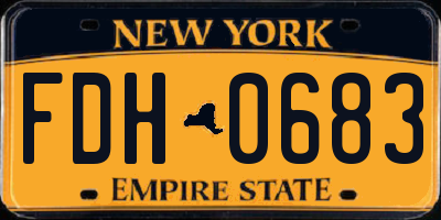 NY license plate FDH0683