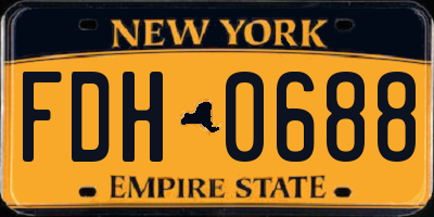 NY license plate FDH0688