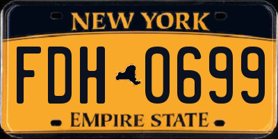 NY license plate FDH0699