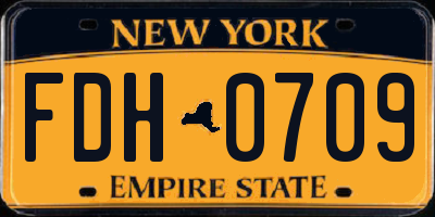 NY license plate FDH0709