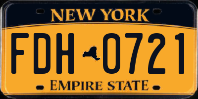 NY license plate FDH0721