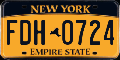 NY license plate FDH0724