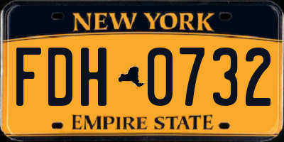 NY license plate FDH0732