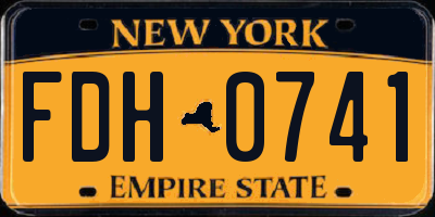 NY license plate FDH0741