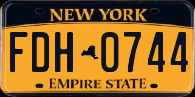 NY license plate FDH0744