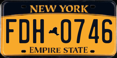 NY license plate FDH0746
