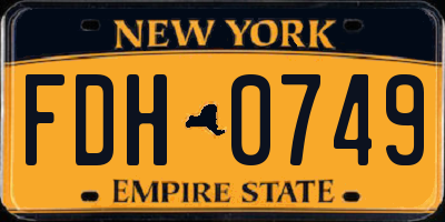 NY license plate FDH0749