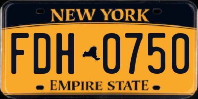 NY license plate FDH0750
