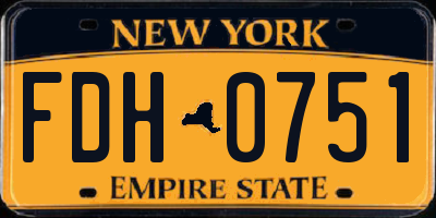 NY license plate FDH0751