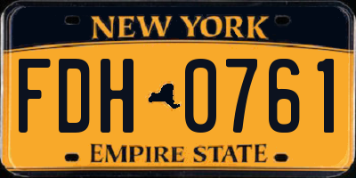 NY license plate FDH0761