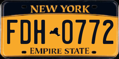 NY license plate FDH0772