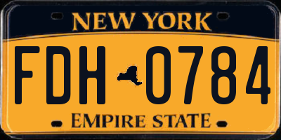 NY license plate FDH0784
