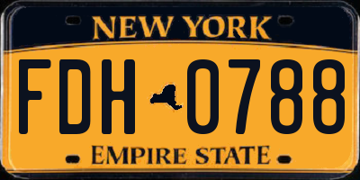 NY license plate FDH0788
