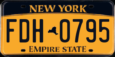 NY license plate FDH0795