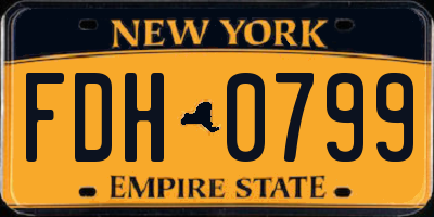 NY license plate FDH0799