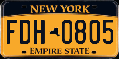 NY license plate FDH0805