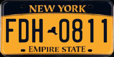NY license plate FDH0811
