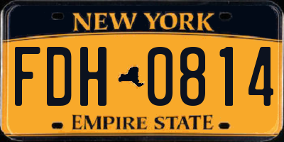 NY license plate FDH0814