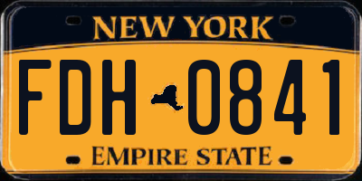 NY license plate FDH0841