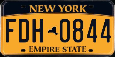 NY license plate FDH0844