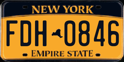 NY license plate FDH0846