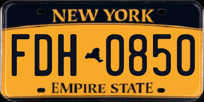 NY license plate FDH0850