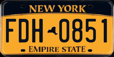 NY license plate FDH0851