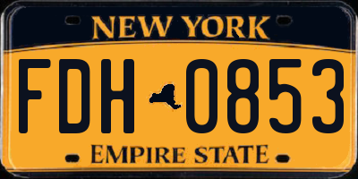 NY license plate FDH0853