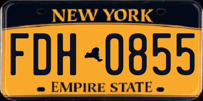 NY license plate FDH0855