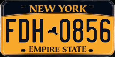 NY license plate FDH0856