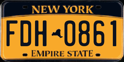 NY license plate FDH0861