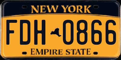 NY license plate FDH0866