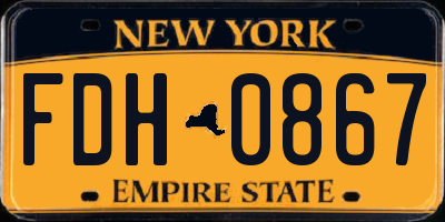NY license plate FDH0867