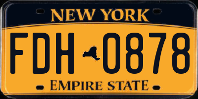 NY license plate FDH0878