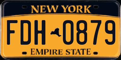 NY license plate FDH0879