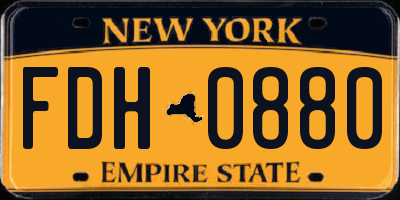 NY license plate FDH0880